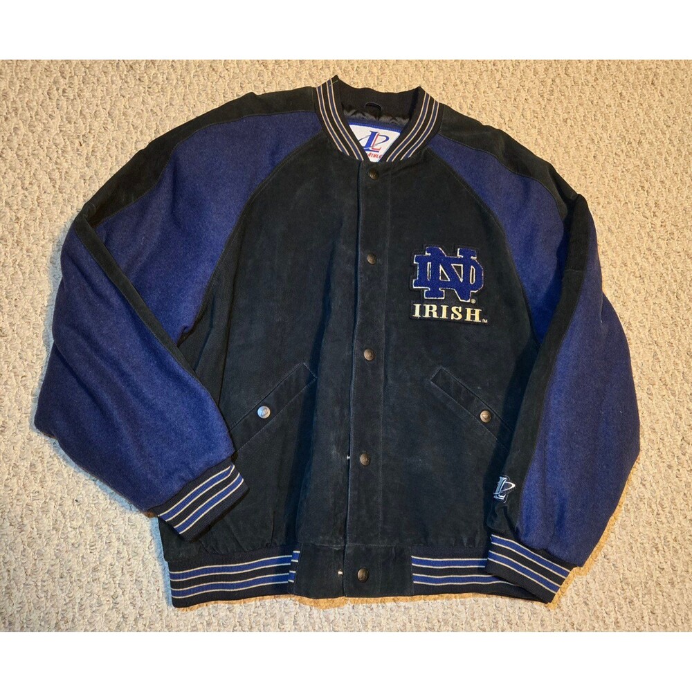 Logo Athletic Vintage Norte Dame Fighting Irish Varsity Jacket Genuine Leather